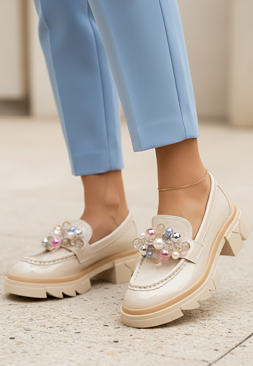 Loafers γυναικεια Lerina V4 μπεζ