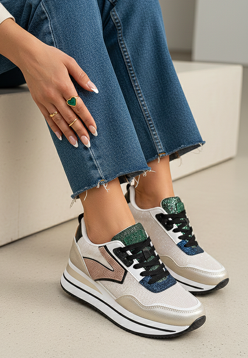 Sneakers με πλατφόρμα Tarika χρυσο