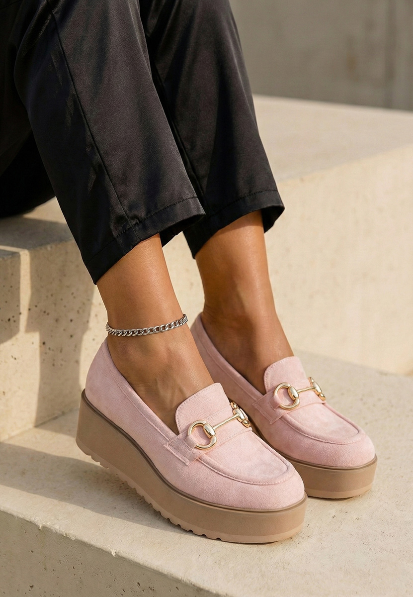 Μοκασίνια με πλατφόρμα Leondra V3 ροζ