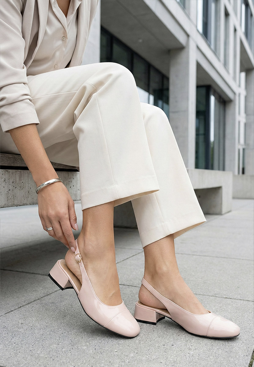 Γόβες slingback Charissa ροζ