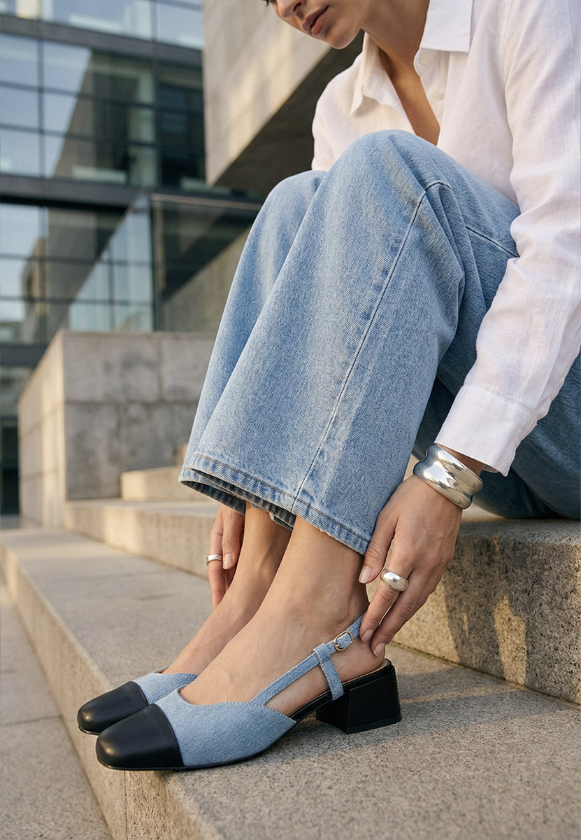 Γόβες slingback Arika μπλε