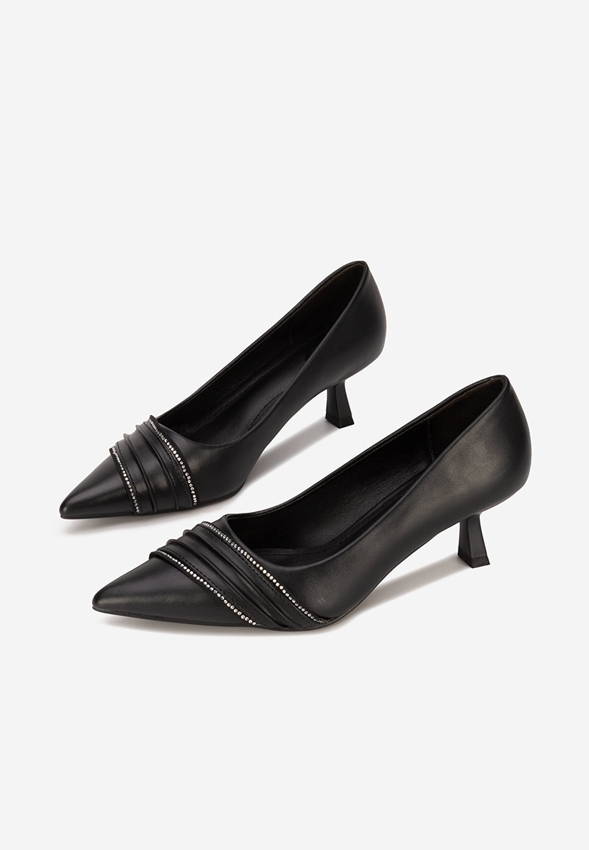 Γόβες με χαμηλό τακούνι Enolia μαύρα