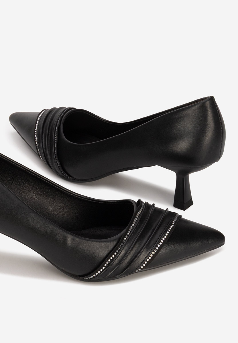 Γόβες με χαμηλό τακούνι Enolia μαύρα