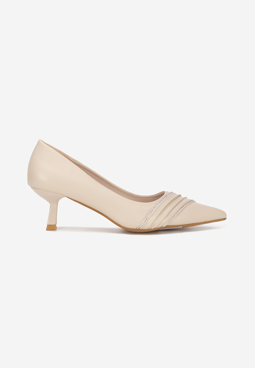 Γόβες με χαμηλό τακούνι Enolia μπεζ