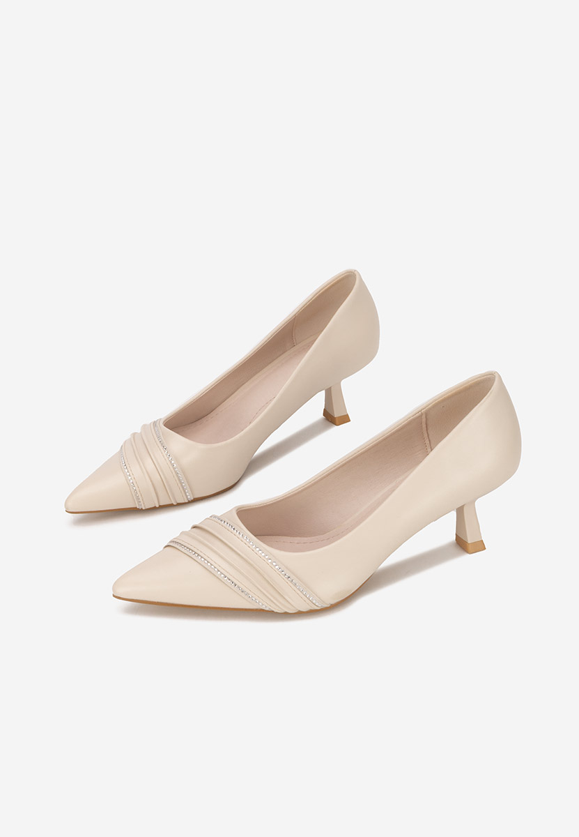 Γόβες με χαμηλό τακούνι Enolia μπεζ