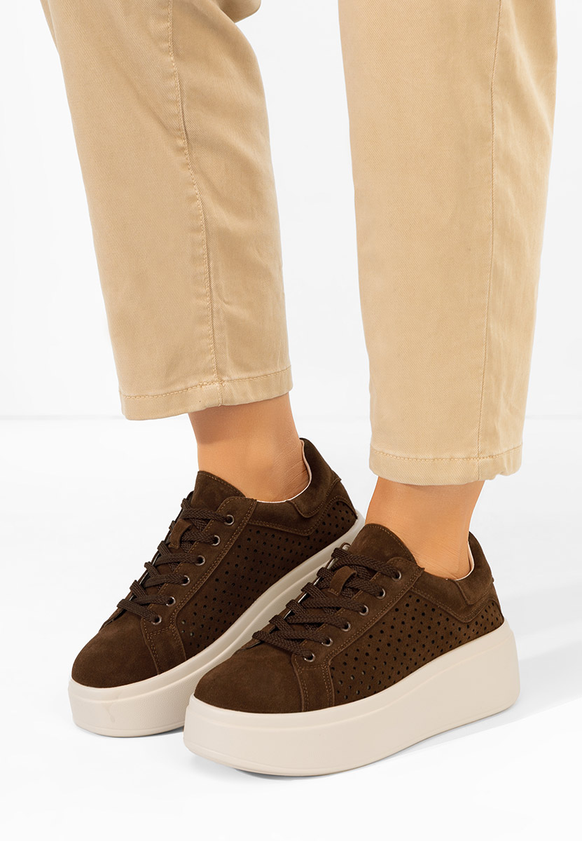 Sneakers με πλατφόρμα Siminia καφε