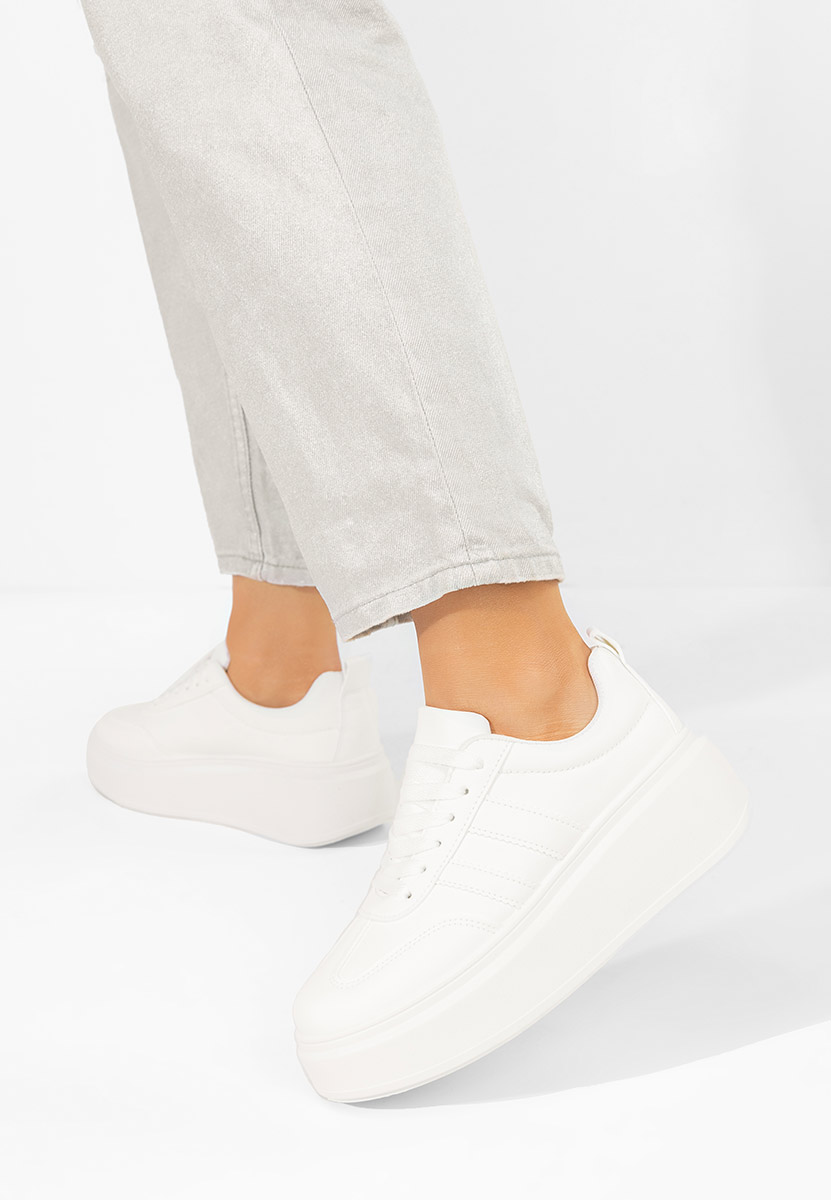 Sneakers με πλατφόρμα Semana λευκά