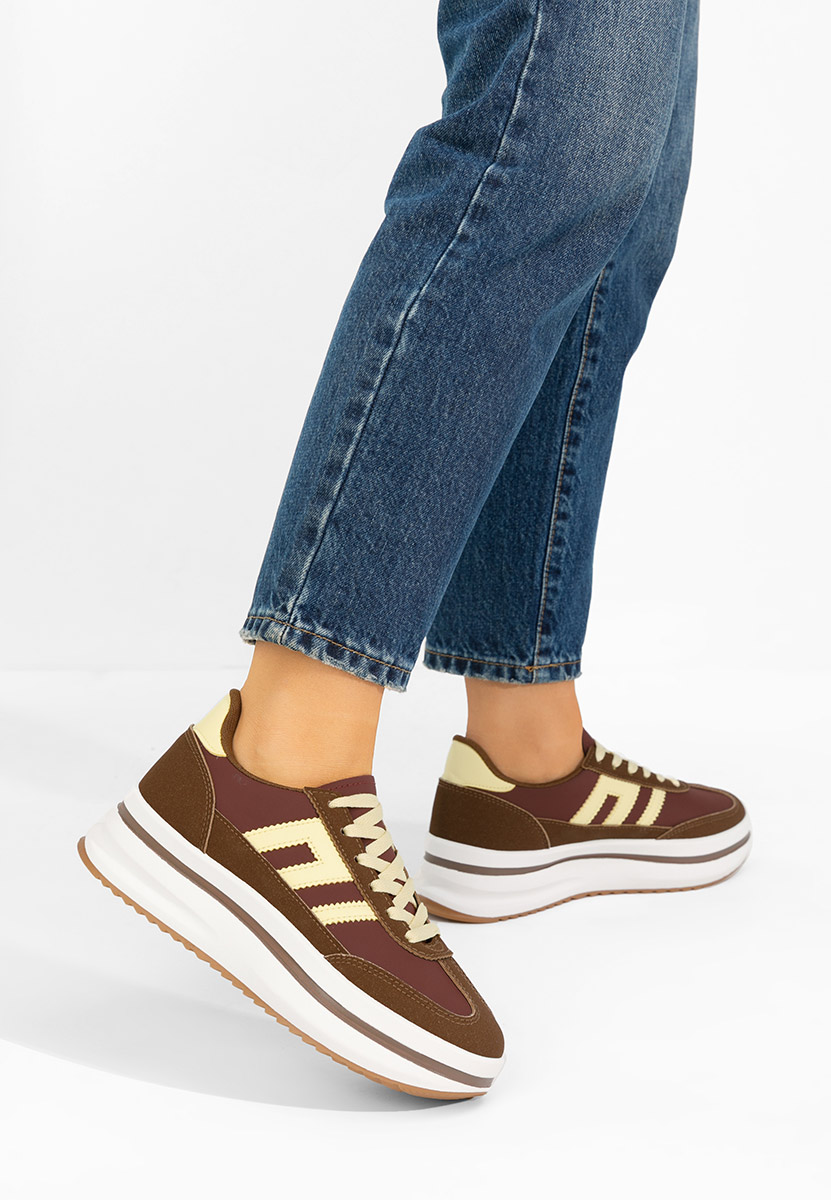 Sneakers με πλατφόρμα Jesie καφε
