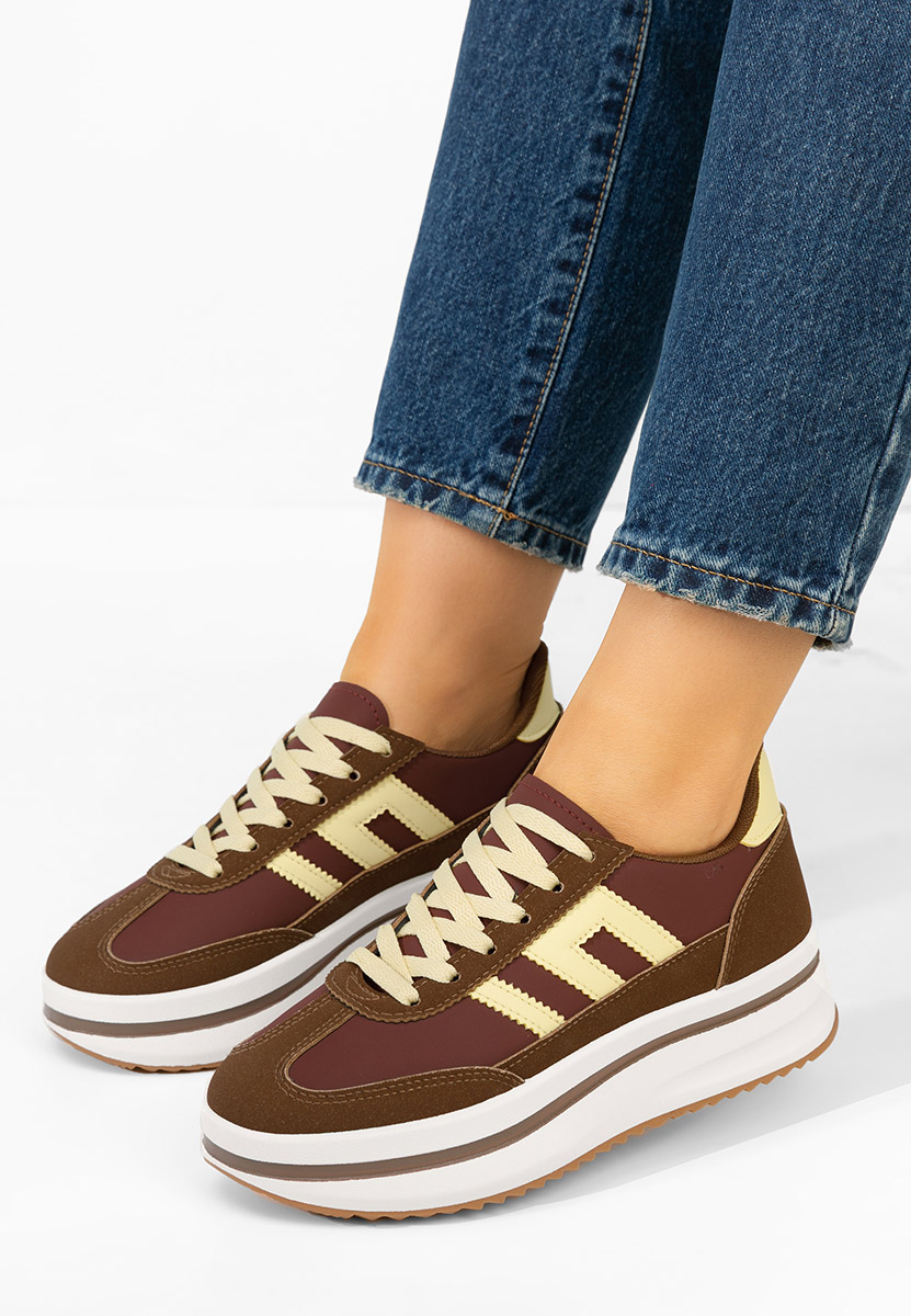 Sneakers με πλατφόρμα Jesie καφε