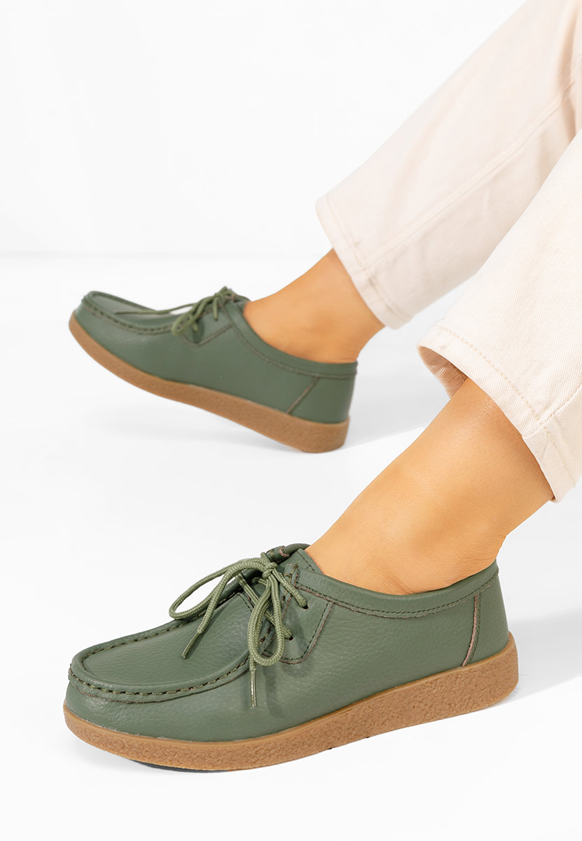 Μοκασίνια γυναικεια Afinia πρασινο