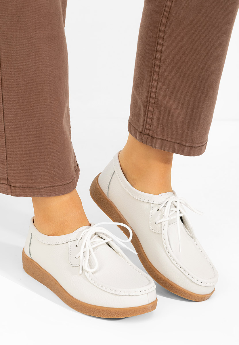 Μοκασίνια γυναικεια Afinia λευκά