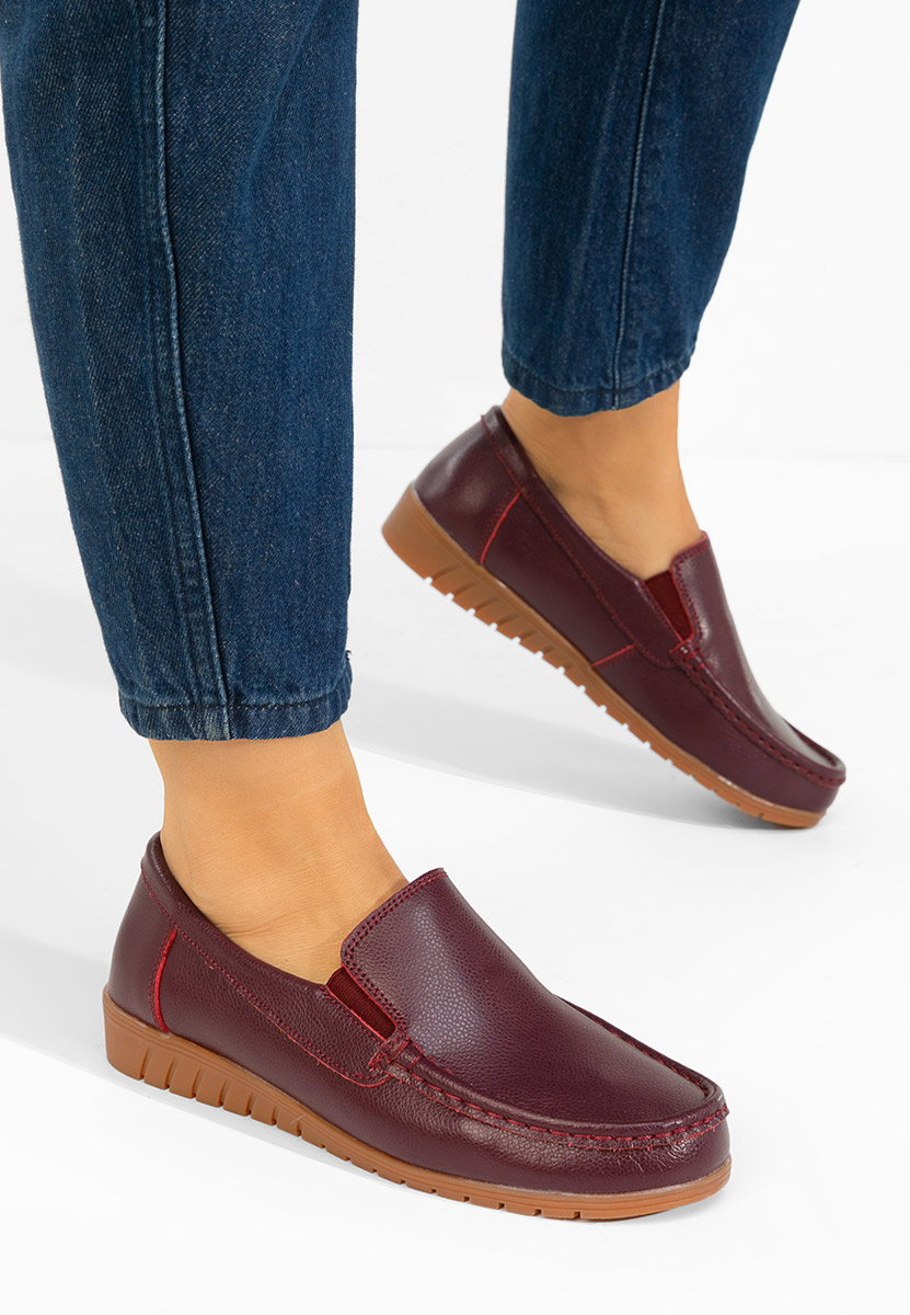 Μοκασίνια γυναικεια δερματινα Panoma μπορντό