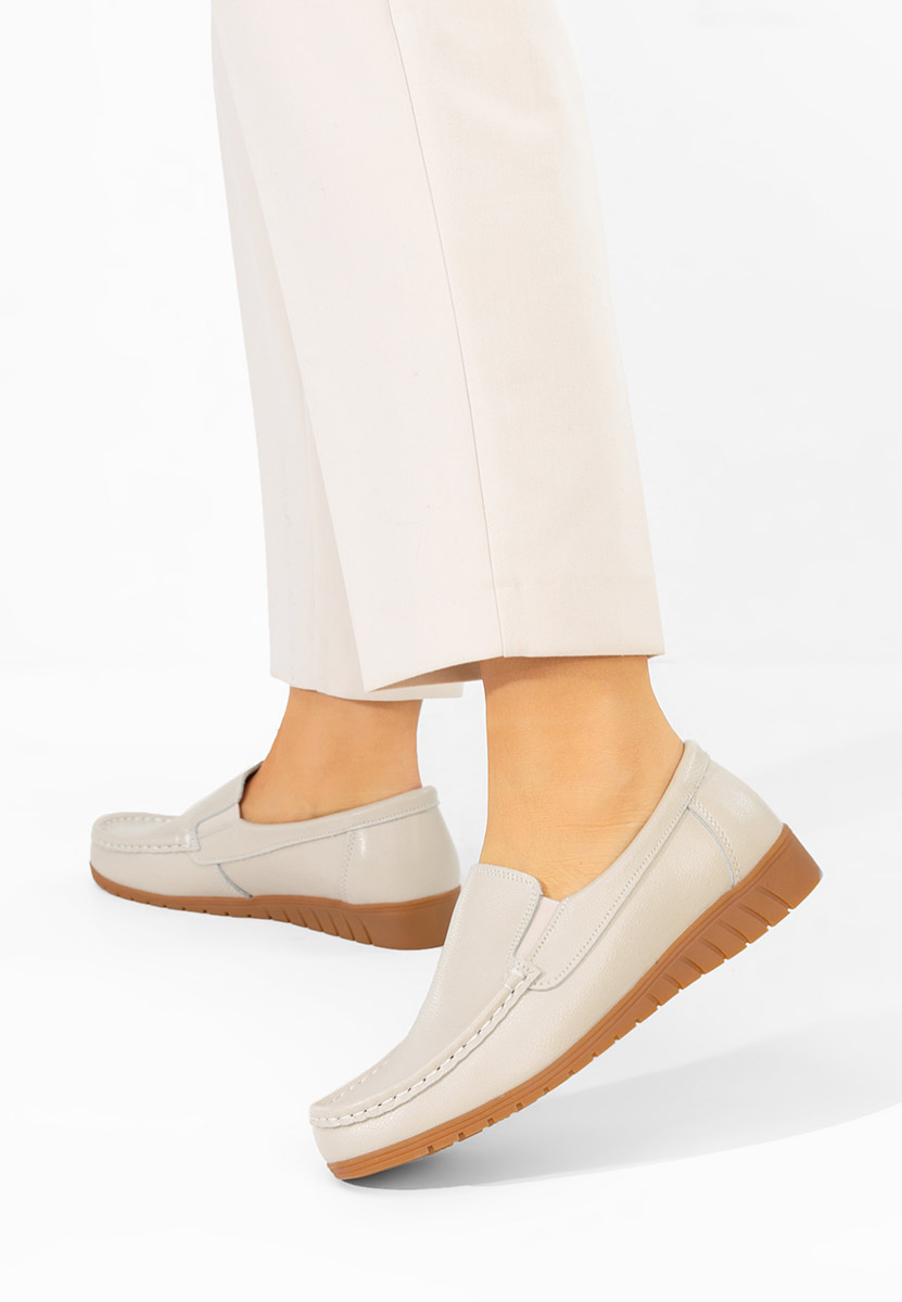 Μοκασίνια γυναικεια δερματινα Panoma μπεζ