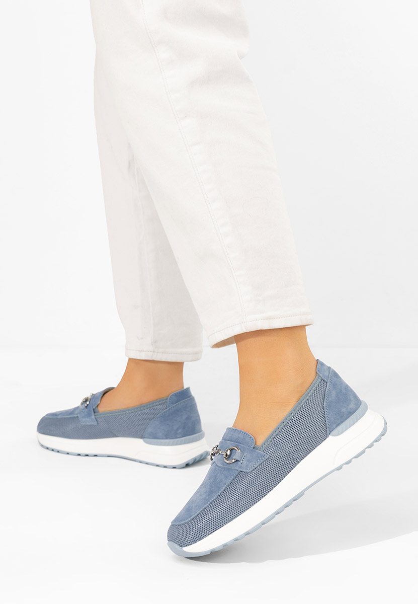 Μοκασίνια γυναικεια δερματινα Hermony μπλε