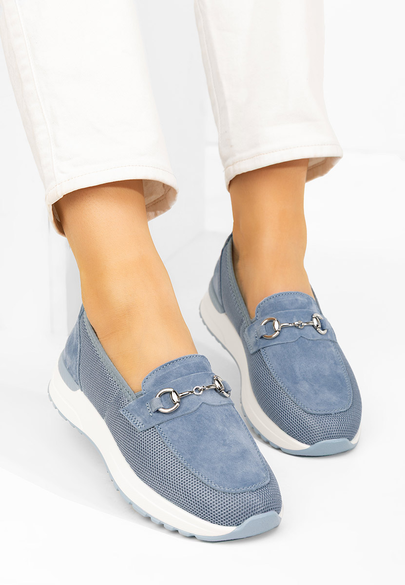 Μοκασίνια γυναικεια δερματινα Hermony μπλε