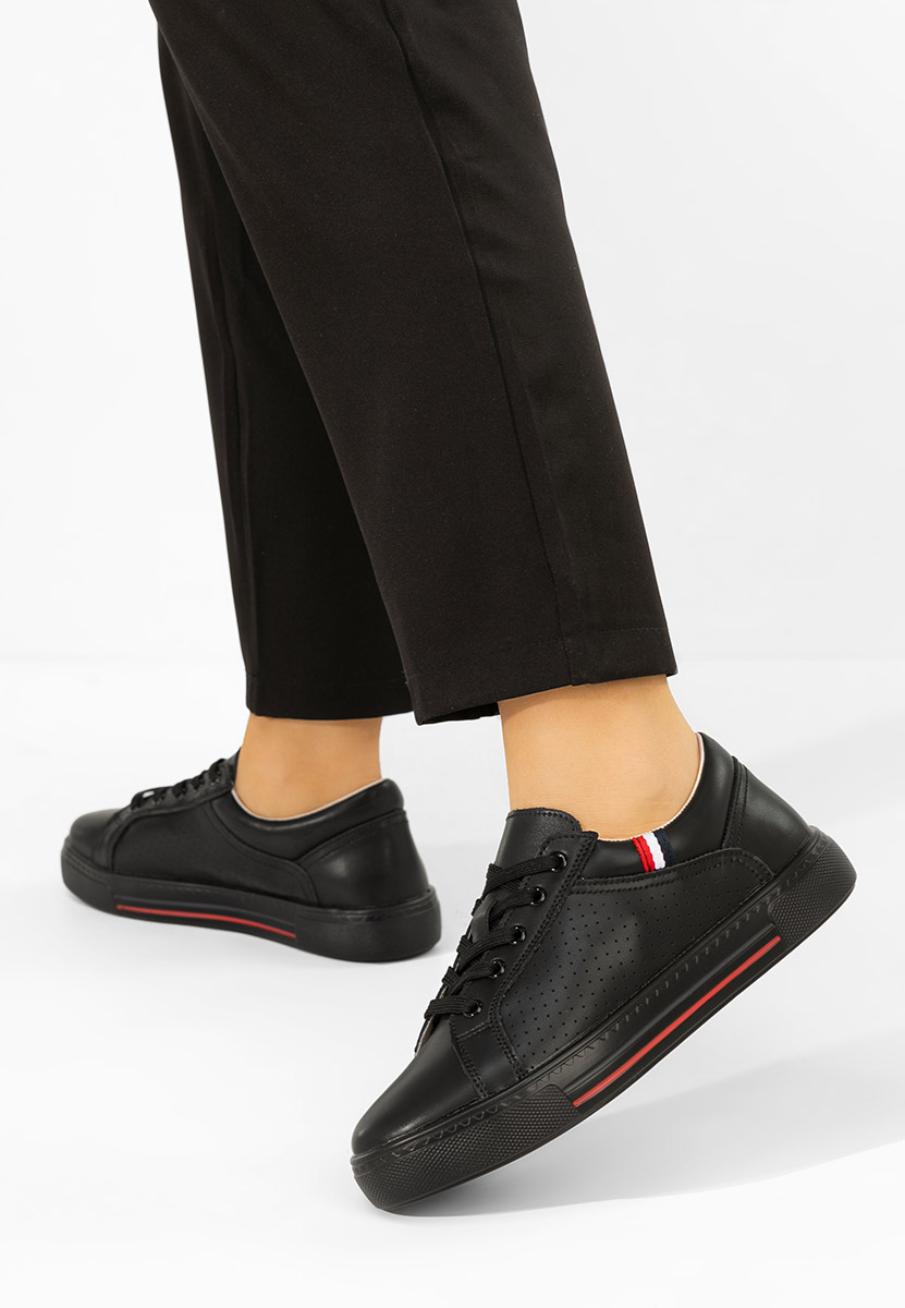 Sneakers γυναικεια δερματινα Timina μαύρα