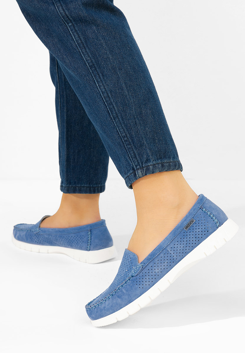 Μοκασίνια γυναικεια δερματινα Irsaia μπλε