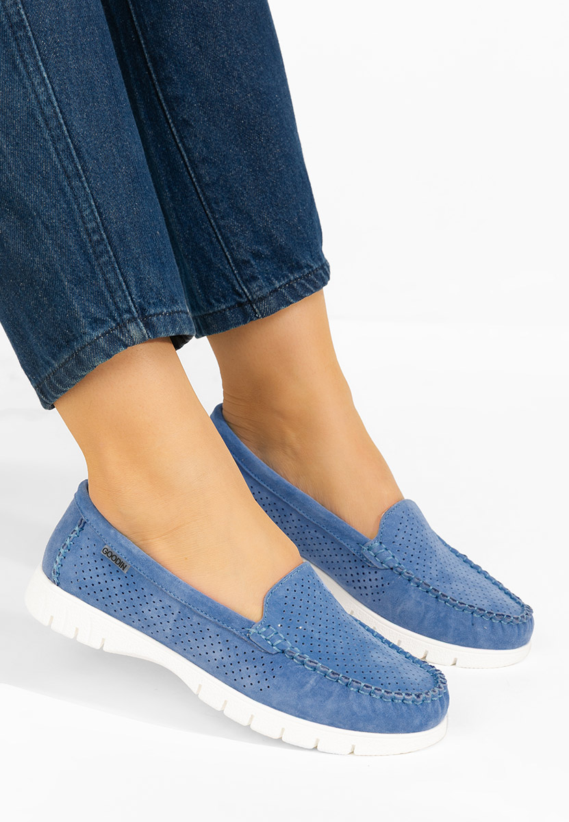 Μοκασίνια γυναικεια δερματινα Irsaia μπλε