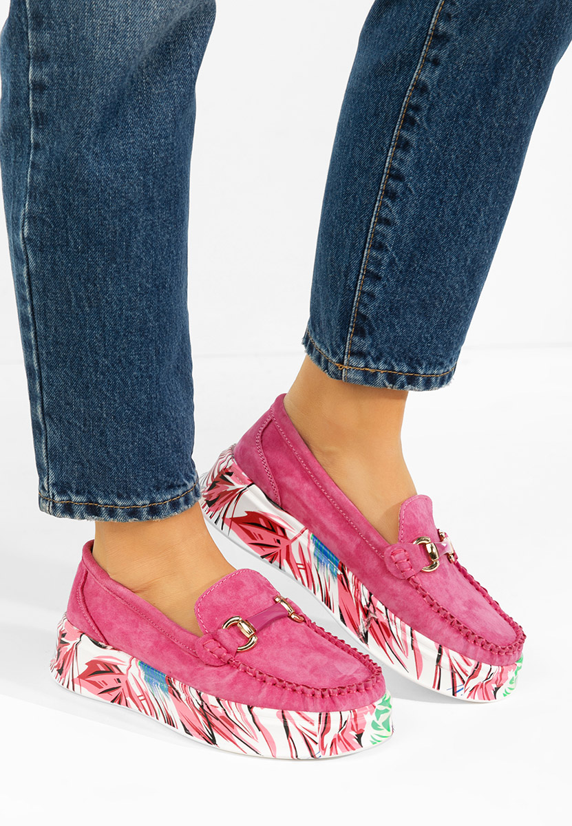 Μοκασίνια γυναικεια δερματινα Tanielia φούξια