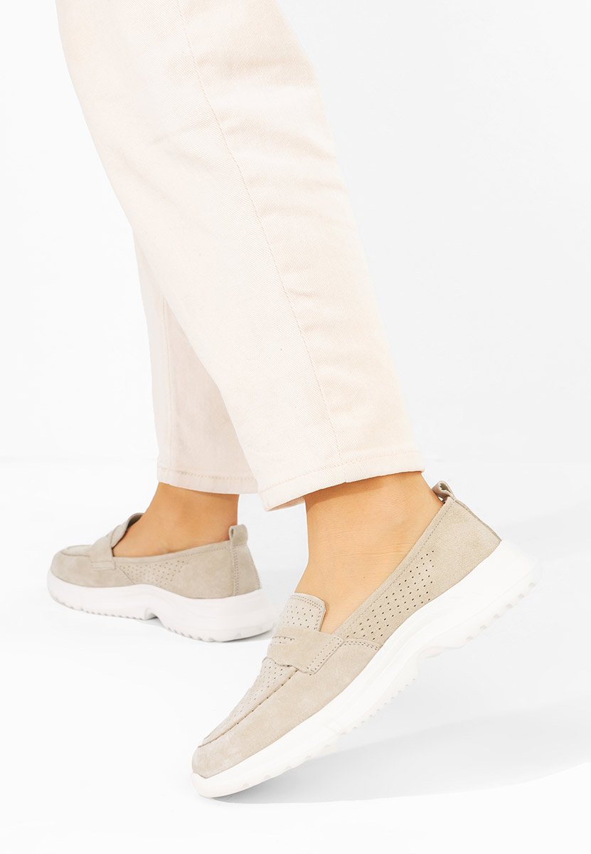 Μοκασίνια γυναικεια δερματινα Raluka μπεζ