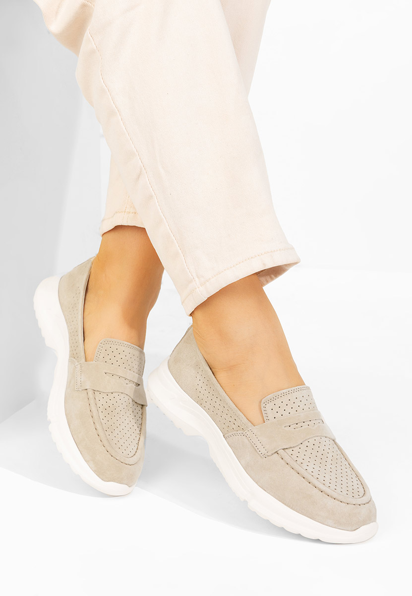 Μοκασίνια γυναικεια δερματινα Raluka μπεζ