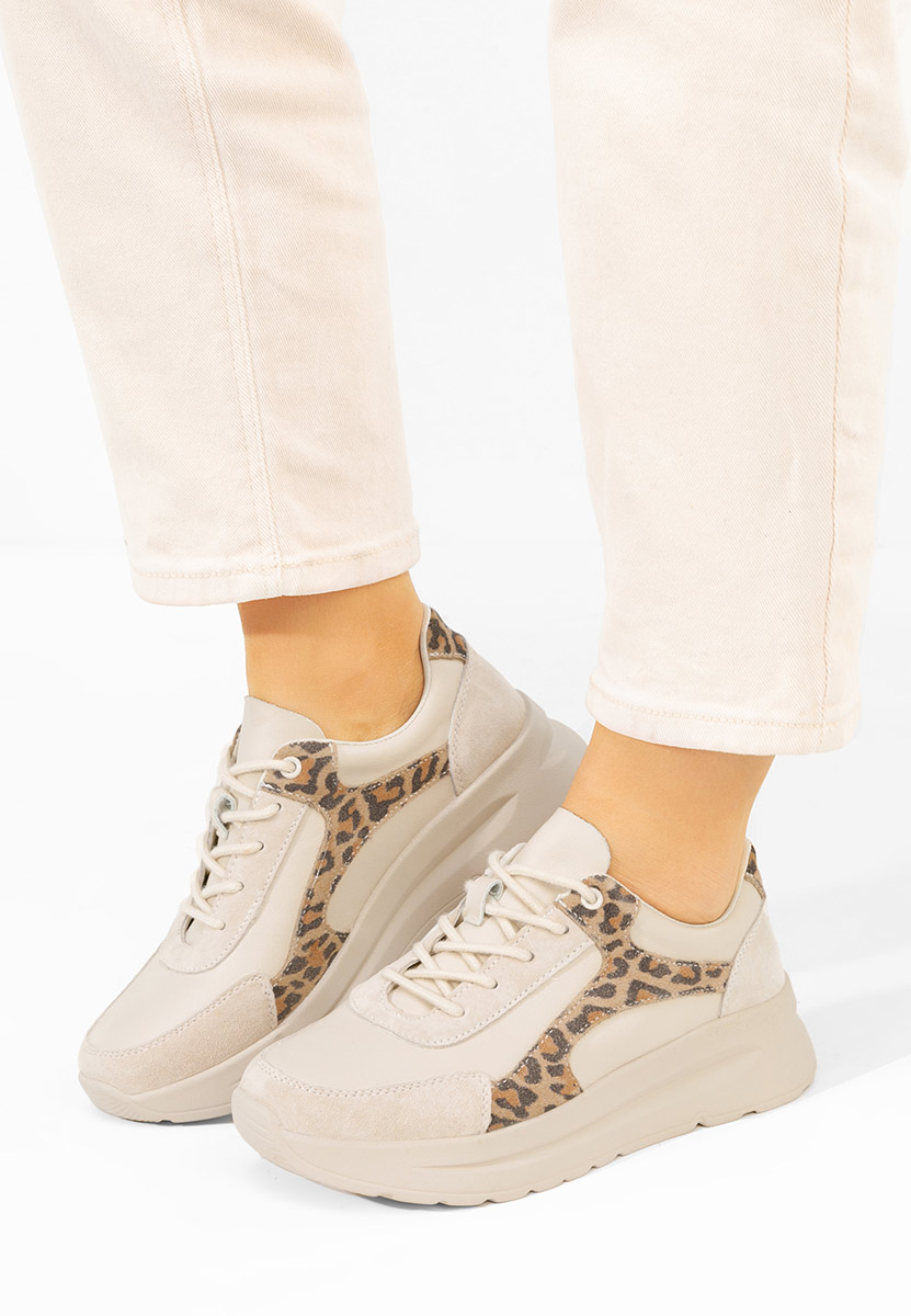 Sneakers γυναικεια δερματινα Arkania μπεζ
