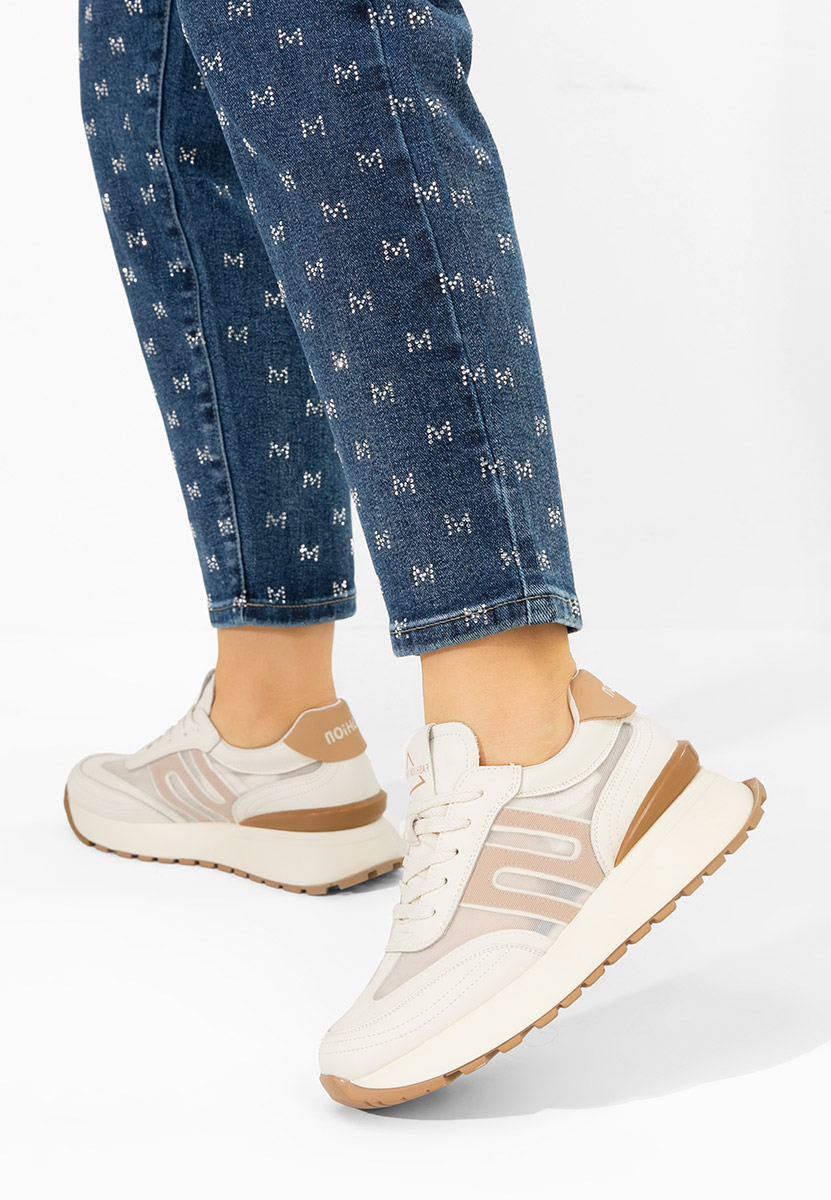 Sneakers γυναικεια δερματινα Vladia μπεζ