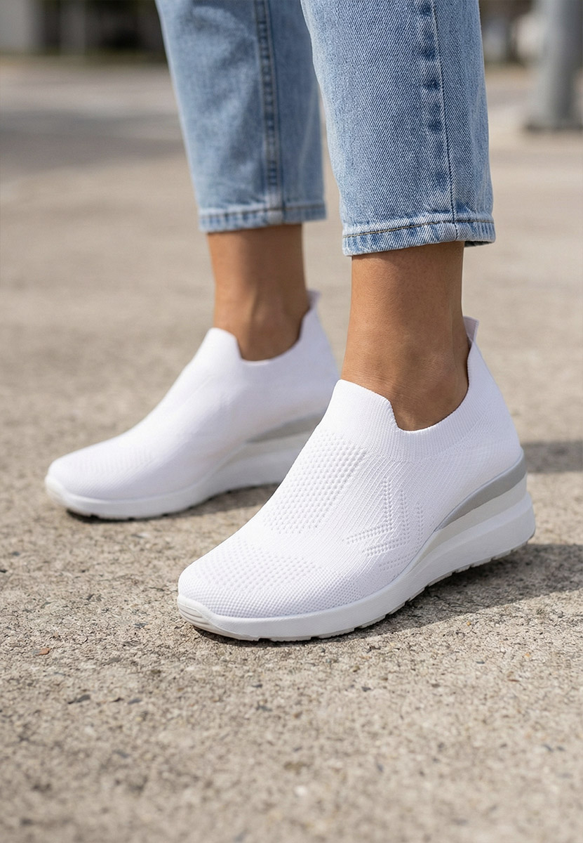Sneakers με πλατφόρμα λευκά Boka