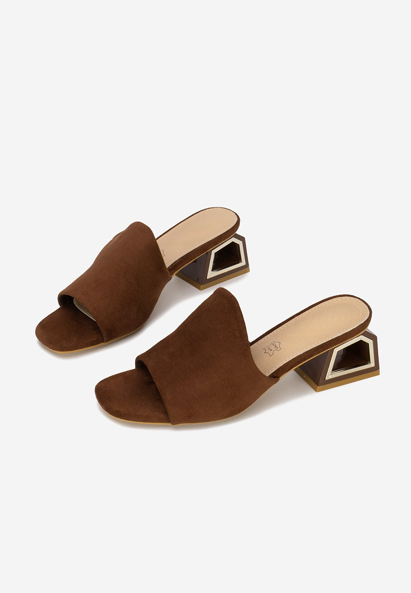 Mules με χοντρο τακουνι Alesandria V2 καφε