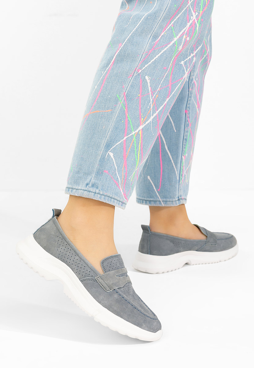 Μοκασίνια γυναικεια δερματινα Raluka γκρι