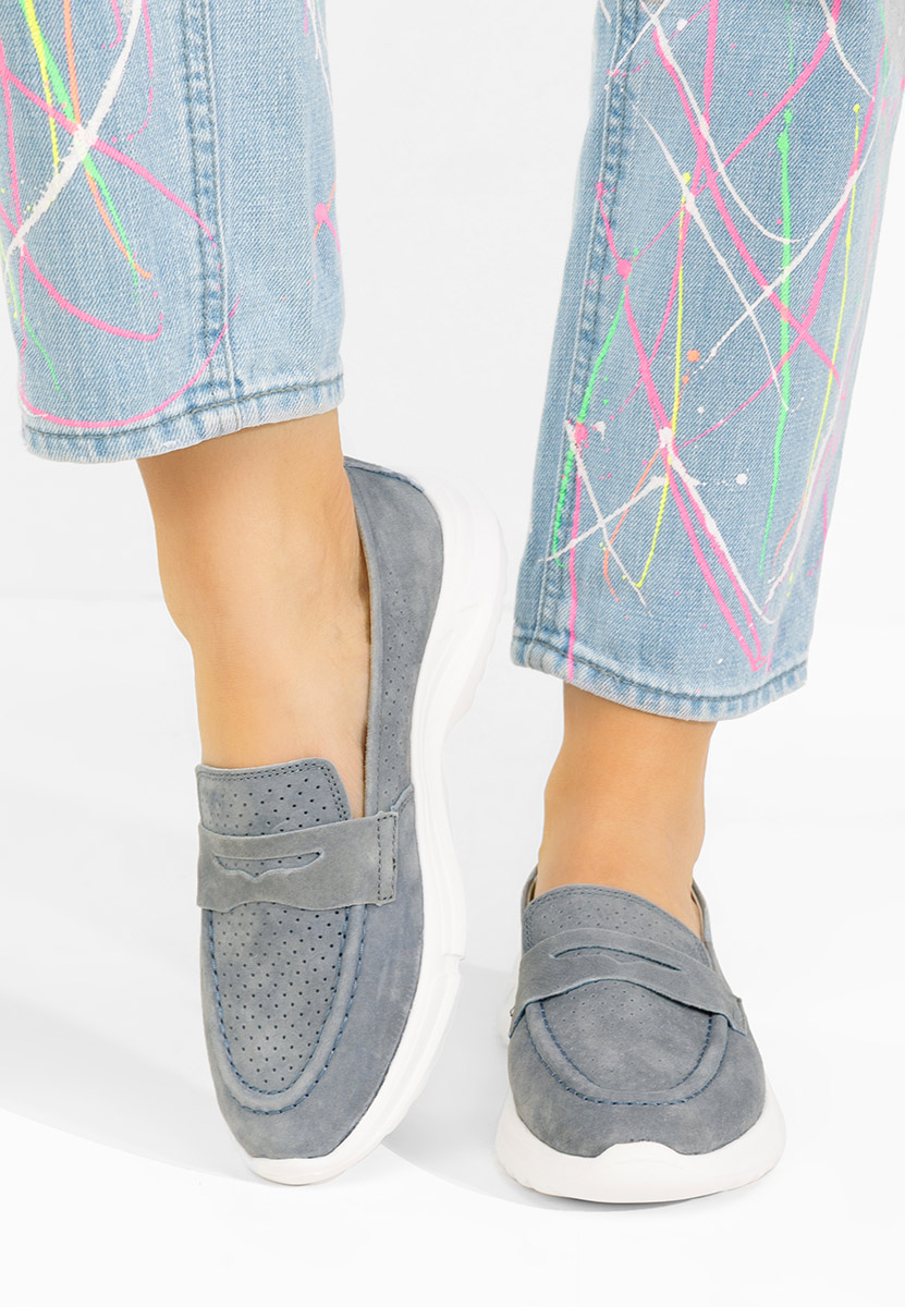 Μοκασίνια γυναικεια δερματινα Raluka γκρι