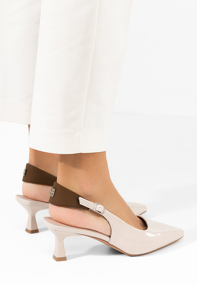 Γόβες slingback Liviana μπεζ