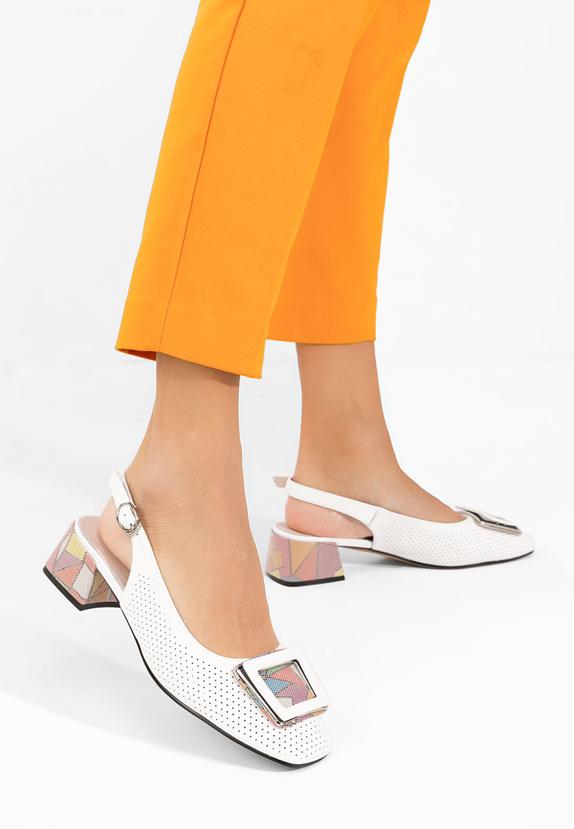 Γόβες slingback Belindia λευκά