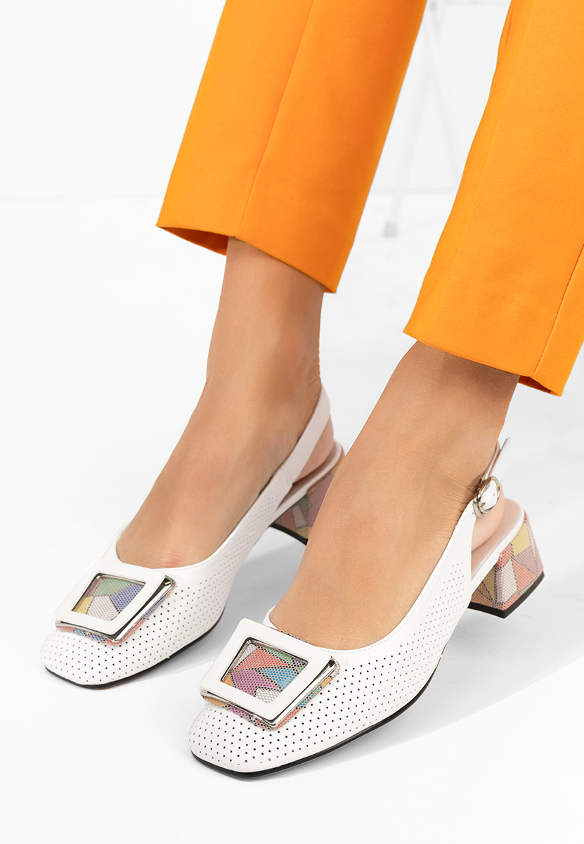 Γόβες slingback Belindia λευκά