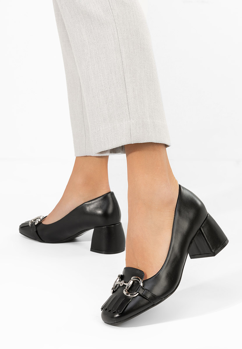 Loafers με τακουνι Medania μαύρα