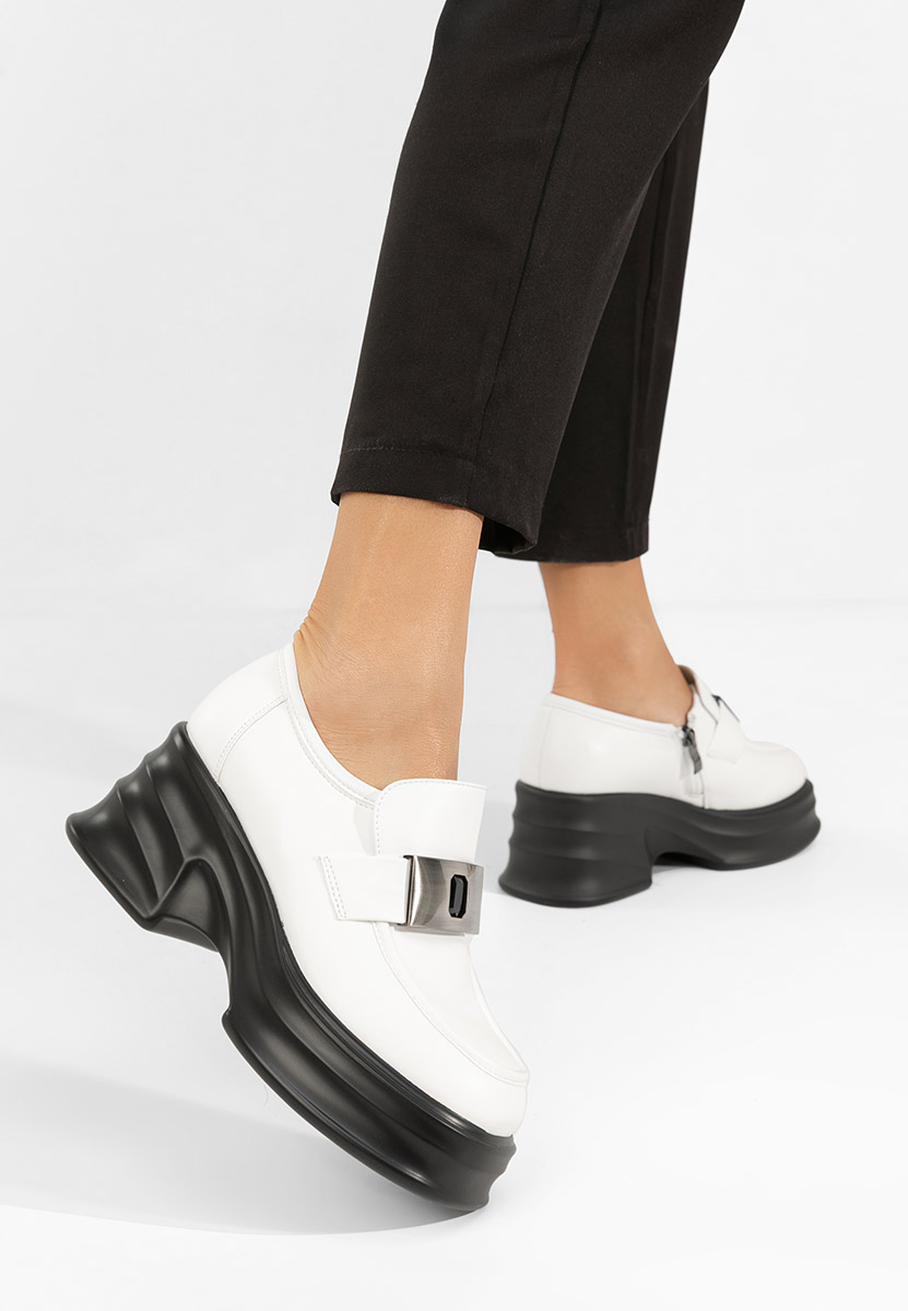 Loafers γυναικεια με τακουνι Esmara λευκά