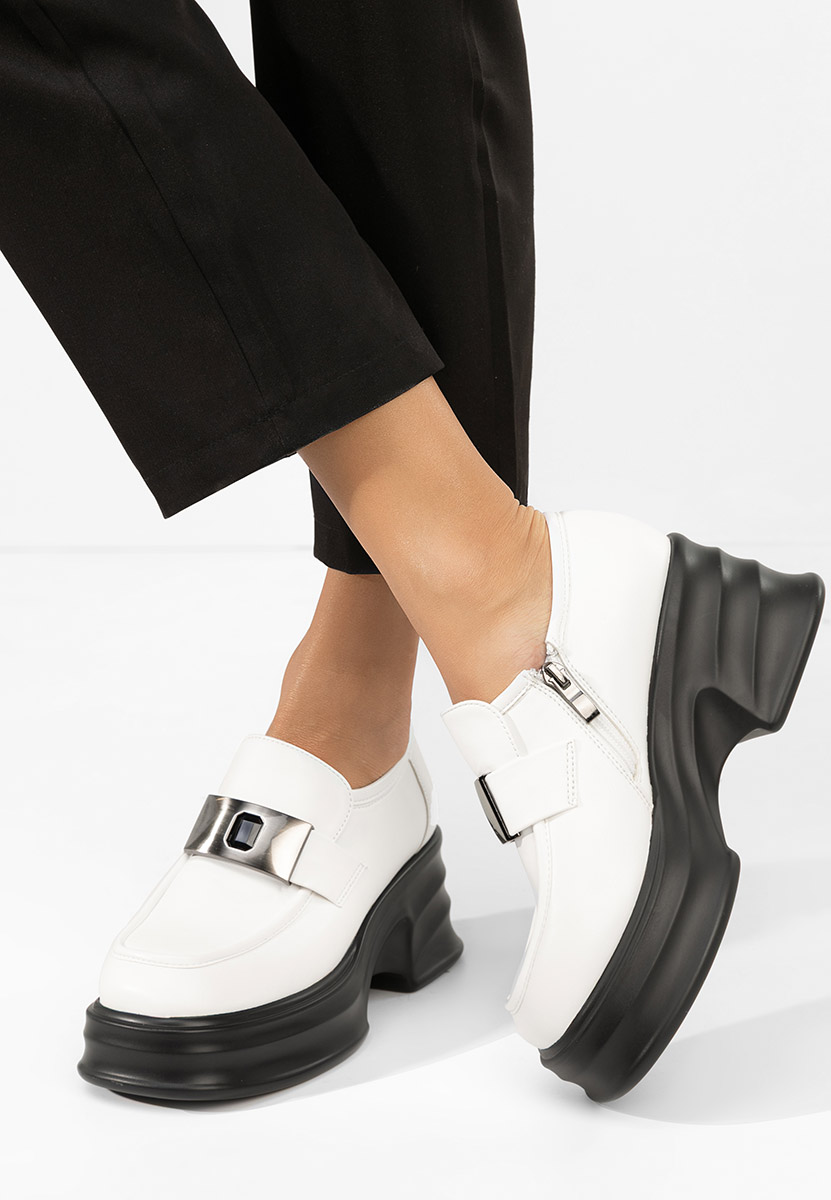 Loafers γυναικεια με τακουνι Esmara λευκά