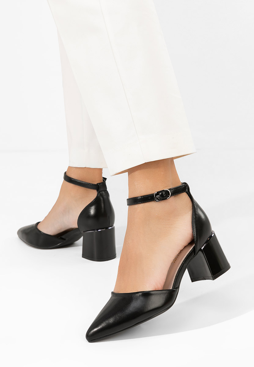 Γόβες με μπαρέτα Alecsia μαύρα