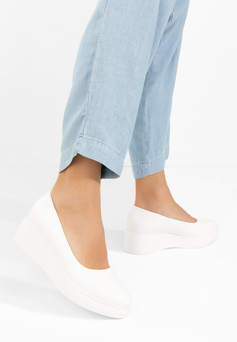 Πλατφόρμες γυναικεία Milanca λευκά