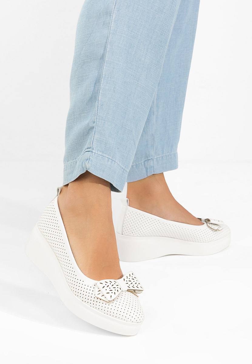Πλατφόρμες γυναικεία Latefa λευκά
