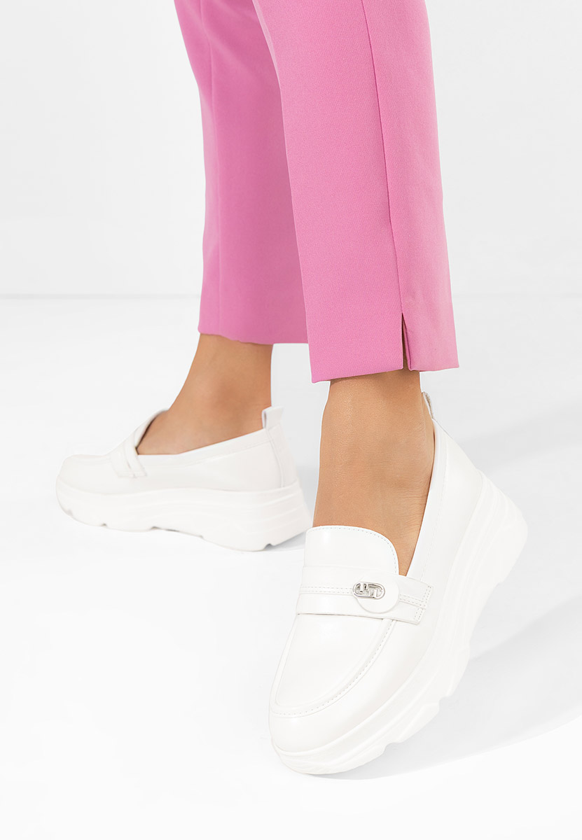 Μοκασίνια με πλατφόρμα Anhelica λευκά