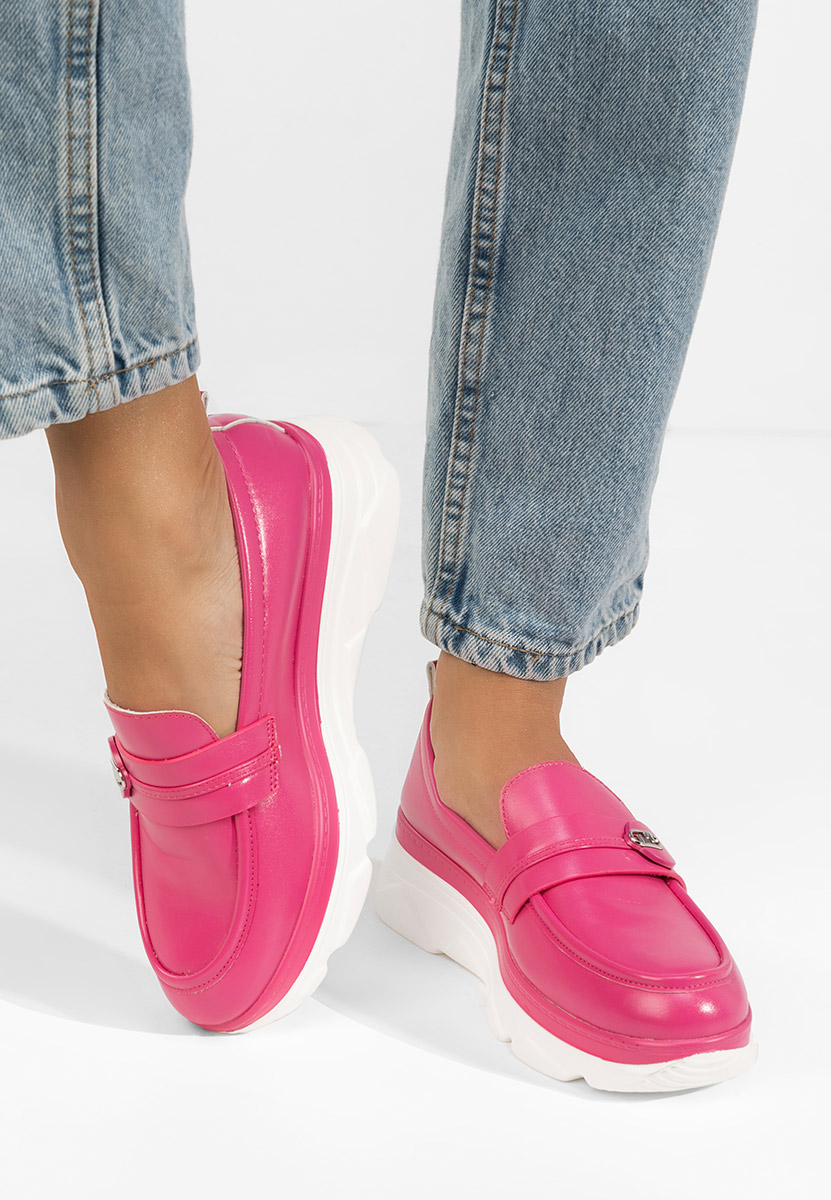 Μοκασίνια με πλατφόρμα Anhelica φούξια