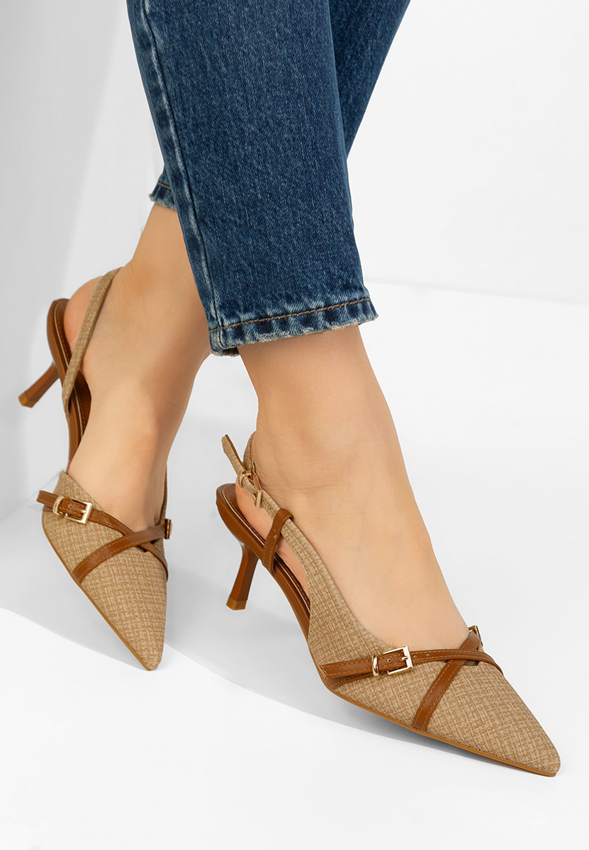 Γόβες slingback Ofeliana χακι