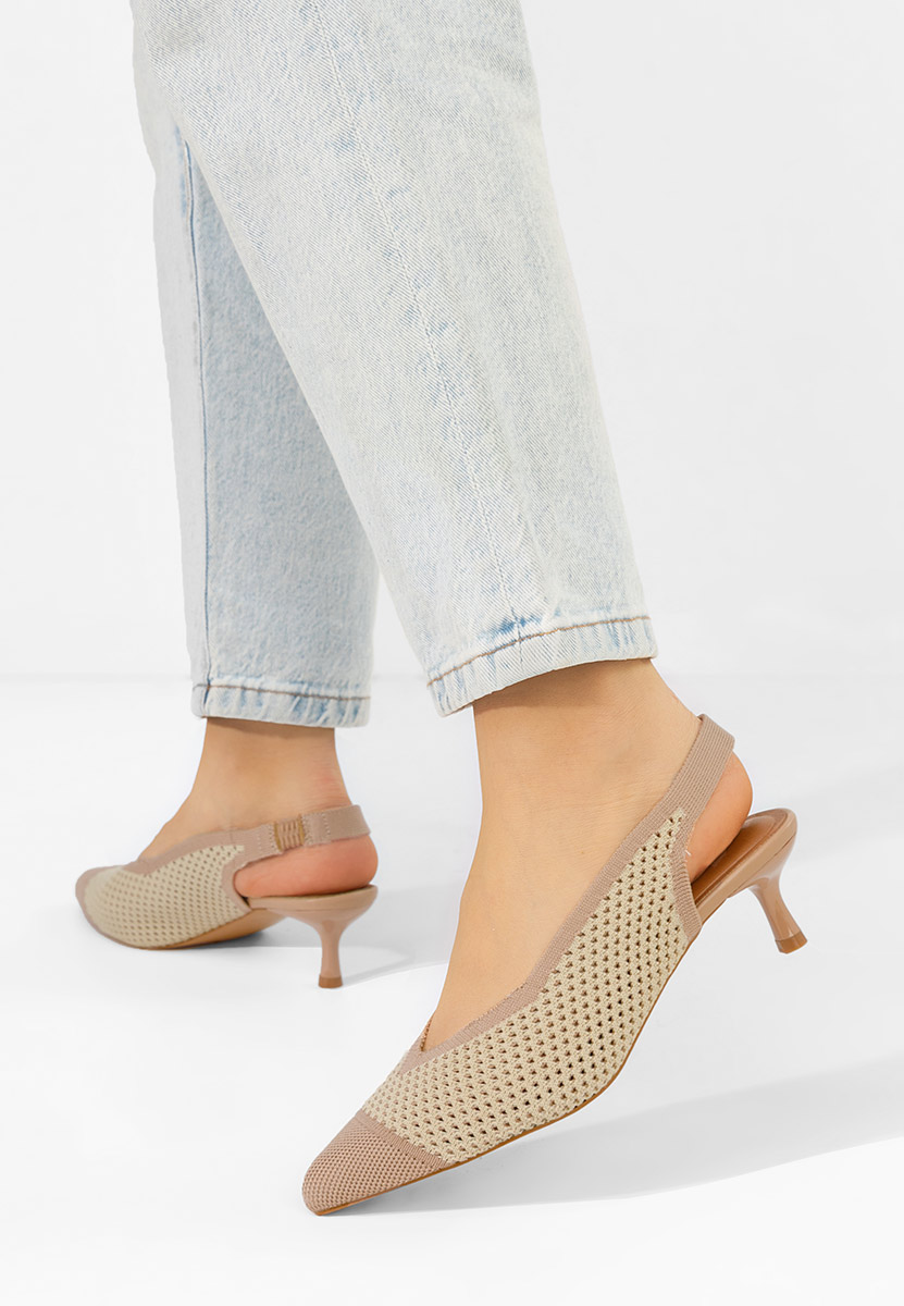 Γόβες slingback Jimenia μπεζ