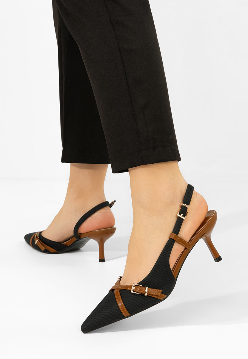 Γόβες slingback Ofeliana μαύρα