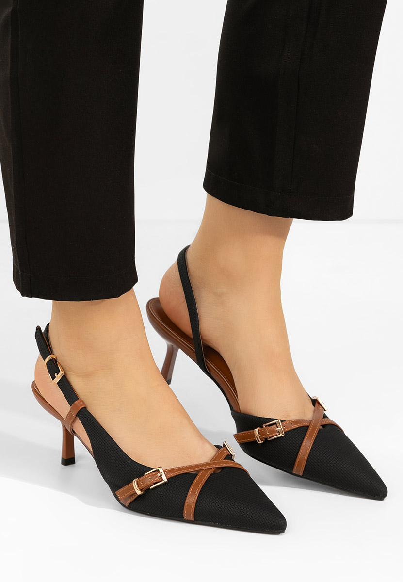 Γόβες slingback Ofeliana μαύρα