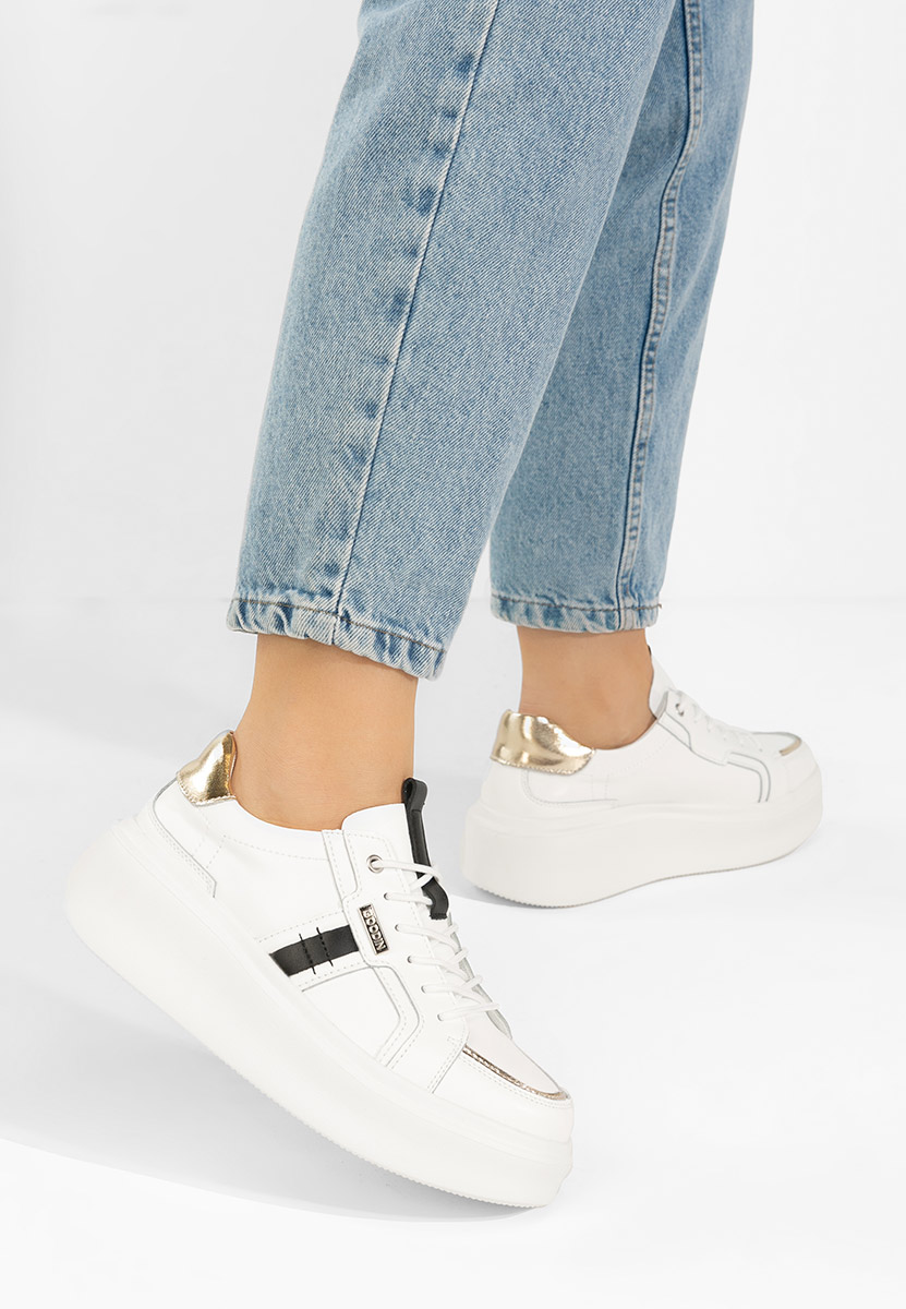 Sneakers γυναικεια δερματινα Angeliana λευκά