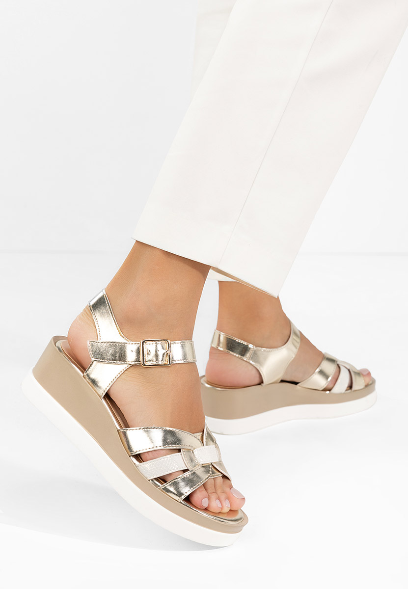 Πέδιλα πλατφόρμες Barkita χρυσα
