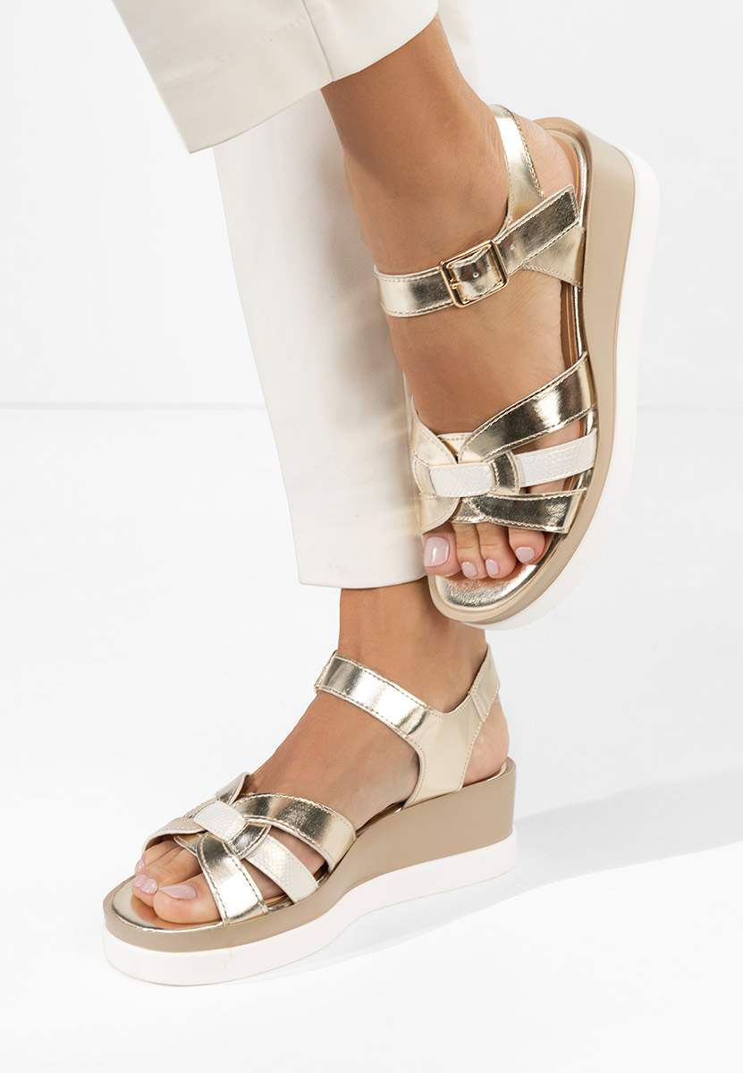Πέδιλα πλατφόρμες Barkita χρυσα