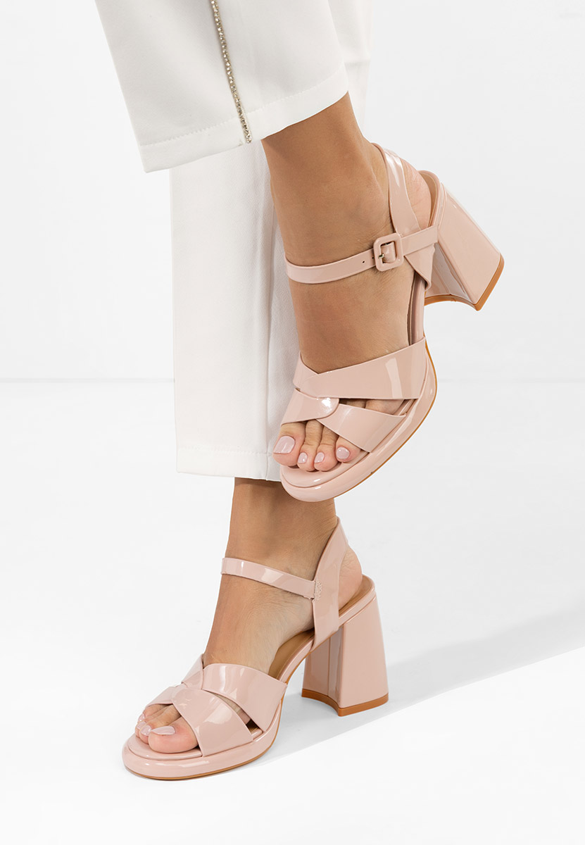 Πέδιλα με χοντρο τακουνι Lorenda Νουντ